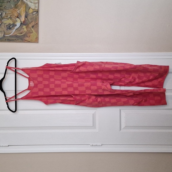 Free People Hot Shot Onesie - Pink Combo Checkered - NWT - Picture 6 of 9